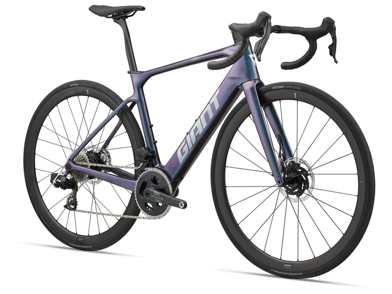 Giant Defy Advanced E+ Elite 0 E-Road Bike In Blue Dragonfly-1