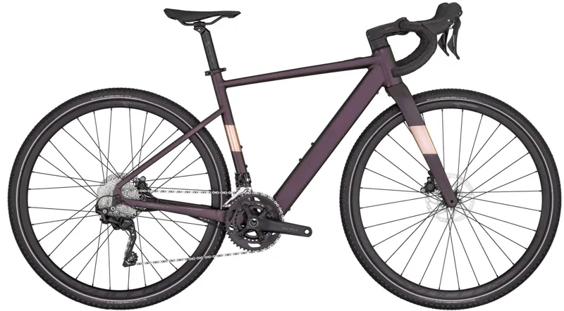 Scott Contessa Speedster Gravel eRide 25 Electric Bike In Burgundy Purple