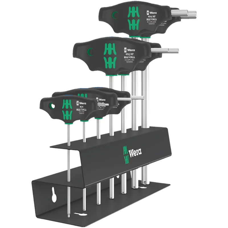 Wera Tools 454/7 HF Set 2 T-Handle Hex Screwdriver with Metal Rack