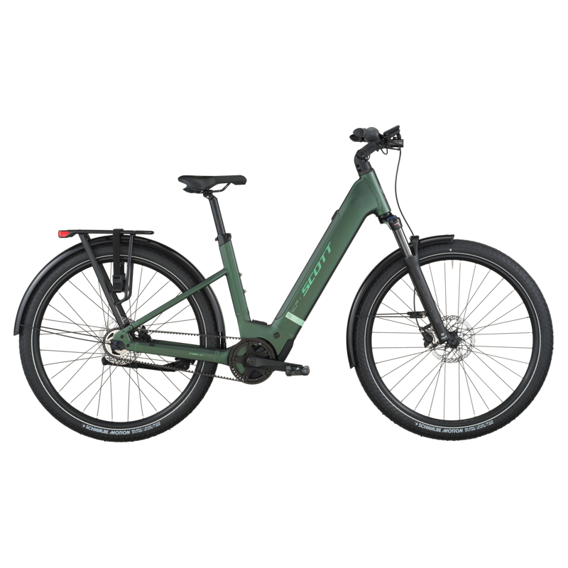 Scott Sub Tour 10 Wave eHybrid Bike in Kelp Green